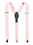 men's blush pink baby pink elastic stretch suspenders with genuine leather crosspatch with subtle Spring Notion branding