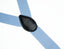 men's light blue elastic stretch suspenders with genuine leather crosspatch with subtle Spring Notion branding
