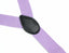 men's lilac lavender purple pink elastic stretch suspenders with genuine leather crosspatch with subtle Spring Notion branding