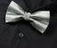 men's grey gray solid color satin microfiber bow tie on black dress shirt