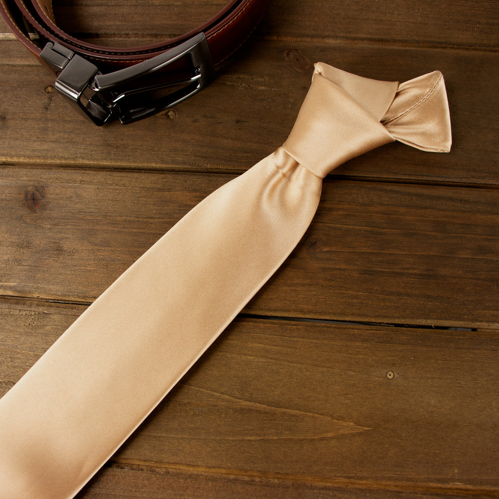 Men's Solid Color Satin Microfiber Tie