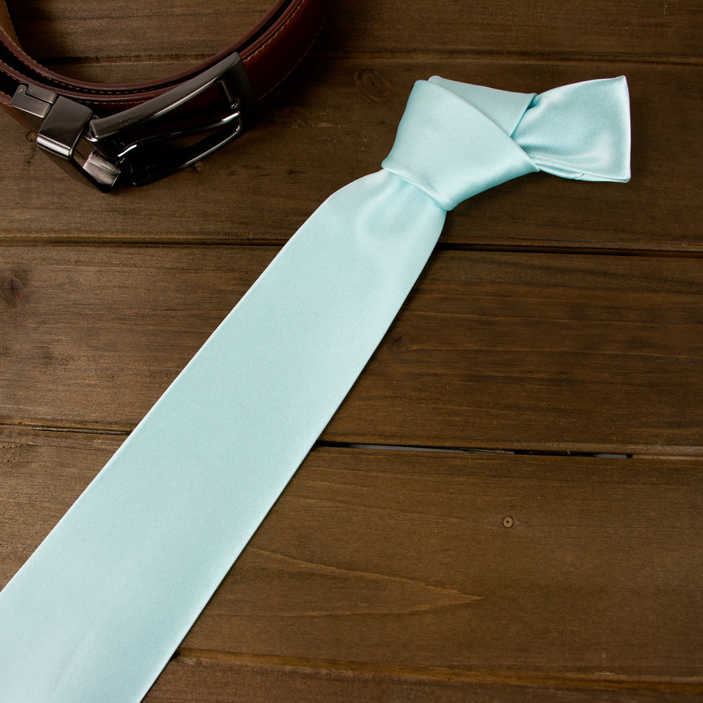 Men's Solid Color Satin Microfiber Tie