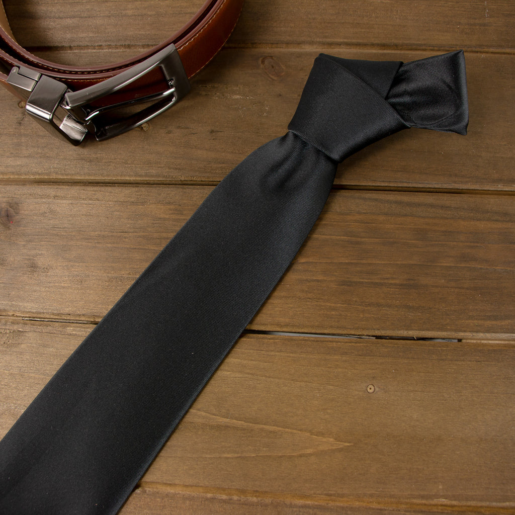Men's Solid Color Satin Microfiber Tie