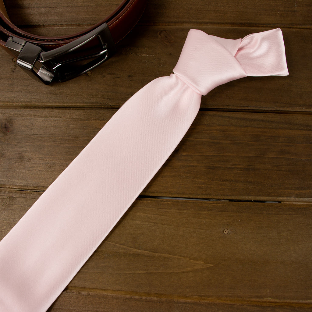 Men's Solid Color Satin Microfiber Tie