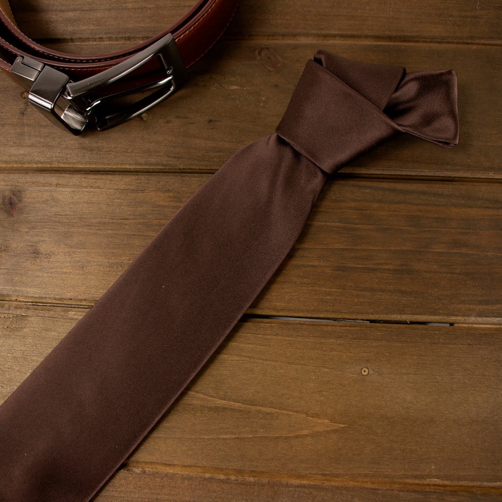 Men's Solid Color Satin Microfiber Tie