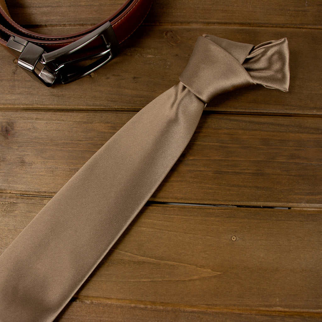 Men's Solid Color Satin Microfiber Tie