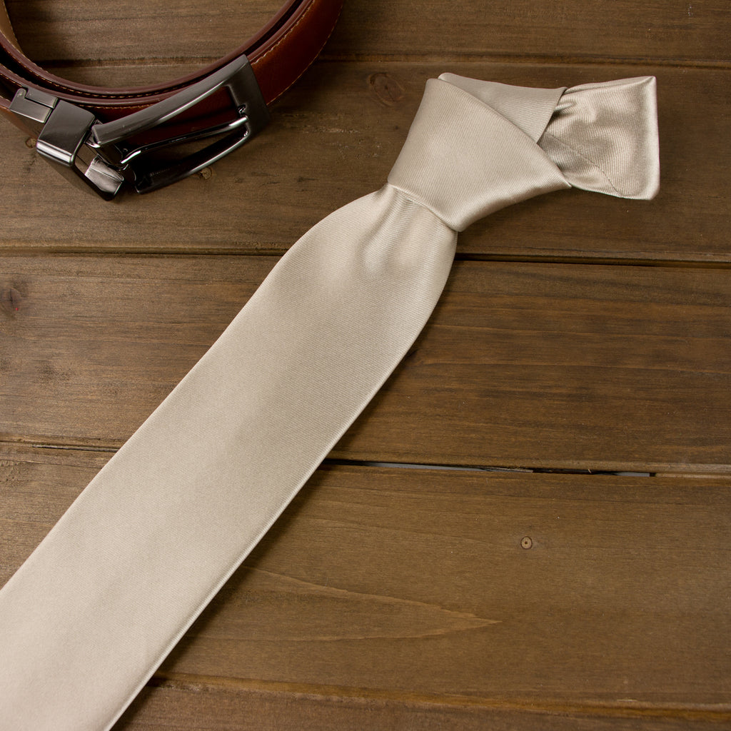 Men's Solid Color Satin Microfiber Tie