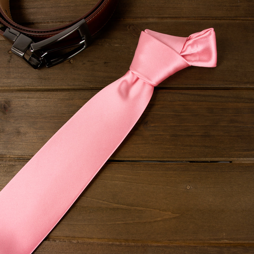 Men's Solid Color Satin Microfiber Tie
