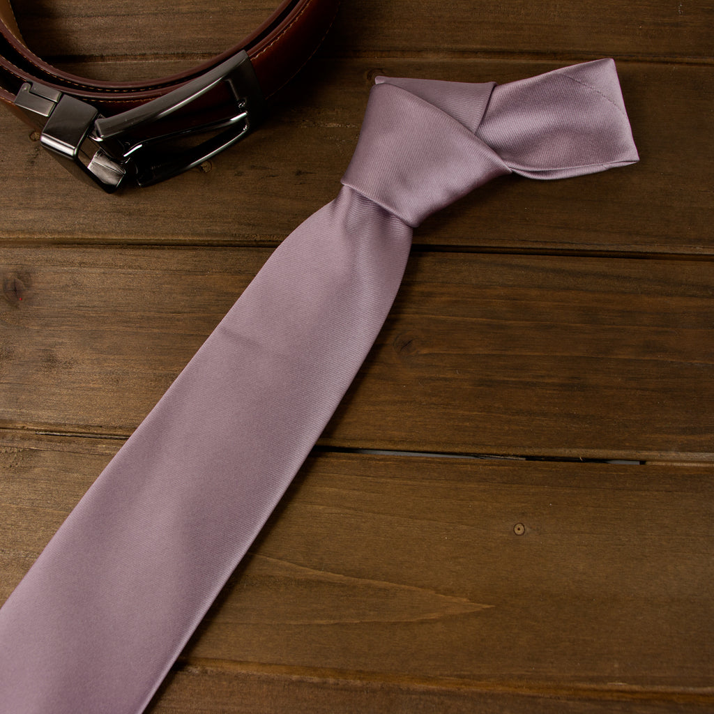 Men's Solid Color Satin Microfiber Tie