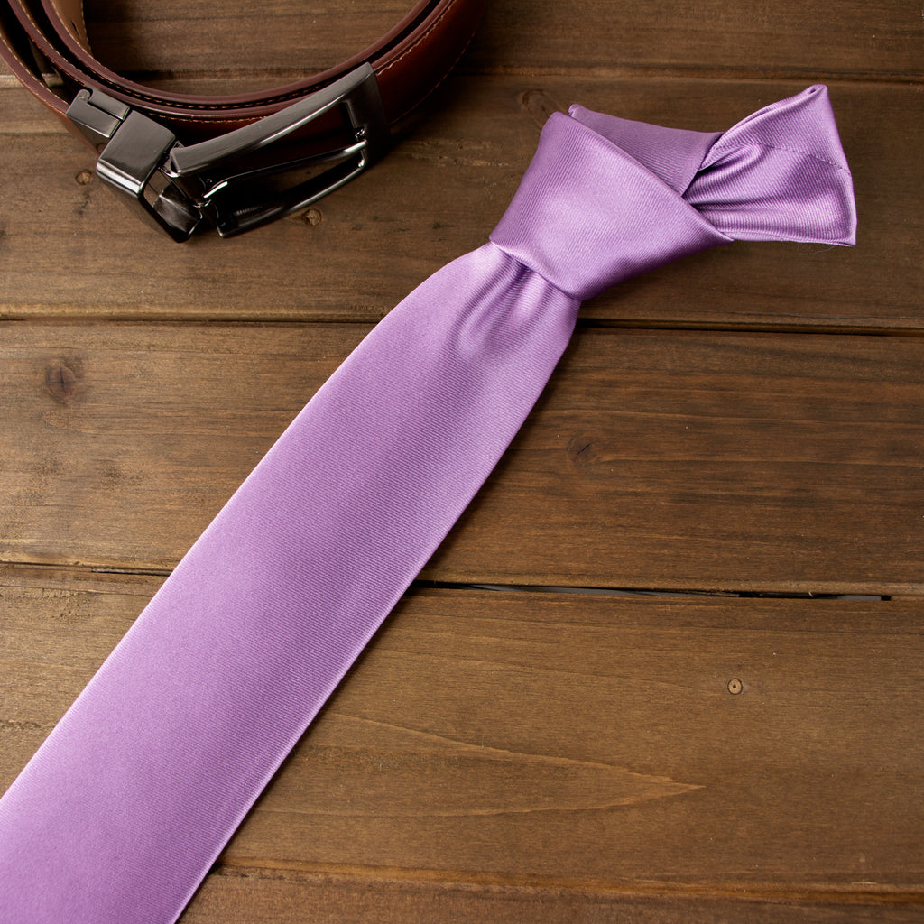 Men's Solid Color Satin Microfiber Tie