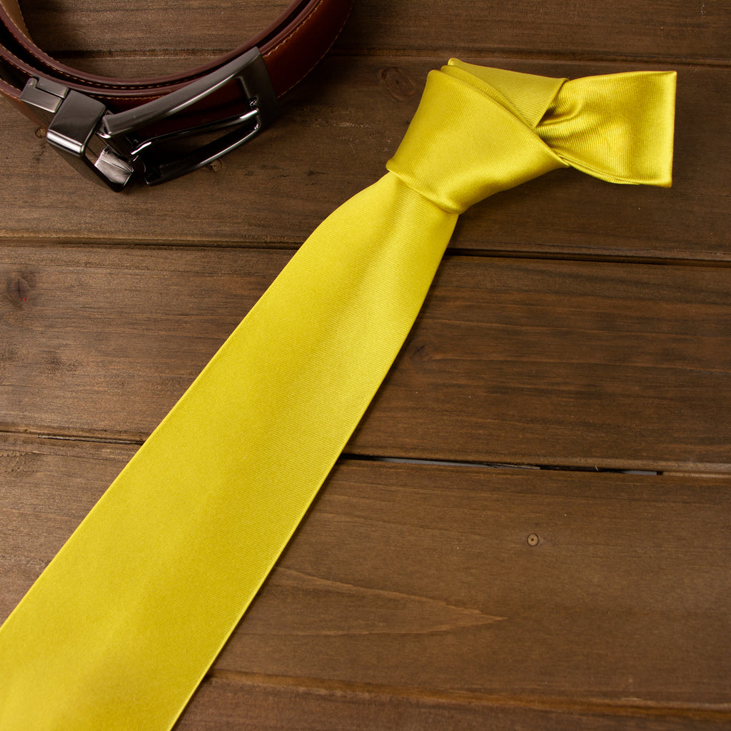 Men's Solid Color Satin Microfiber Tie