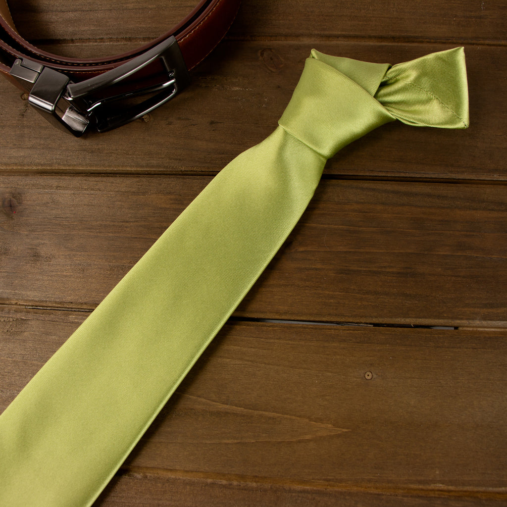 Men's Solid Color Satin Microfiber Tie