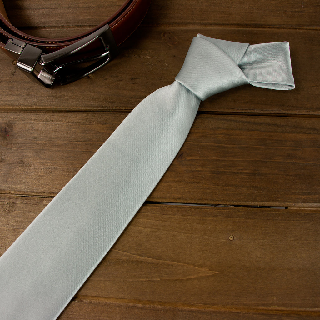Men's Solid Color Satin Microfiber Tie