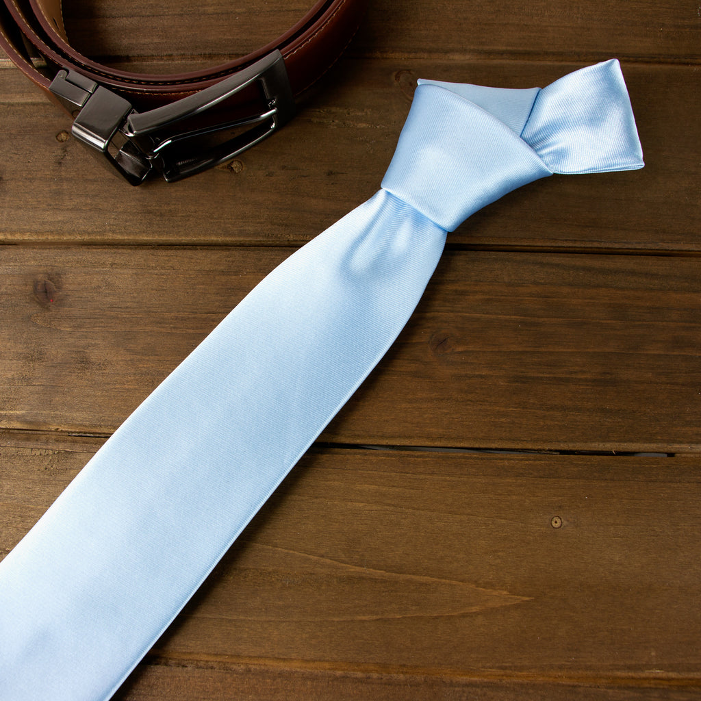 Men's Solid Color Satin Microfiber Tie