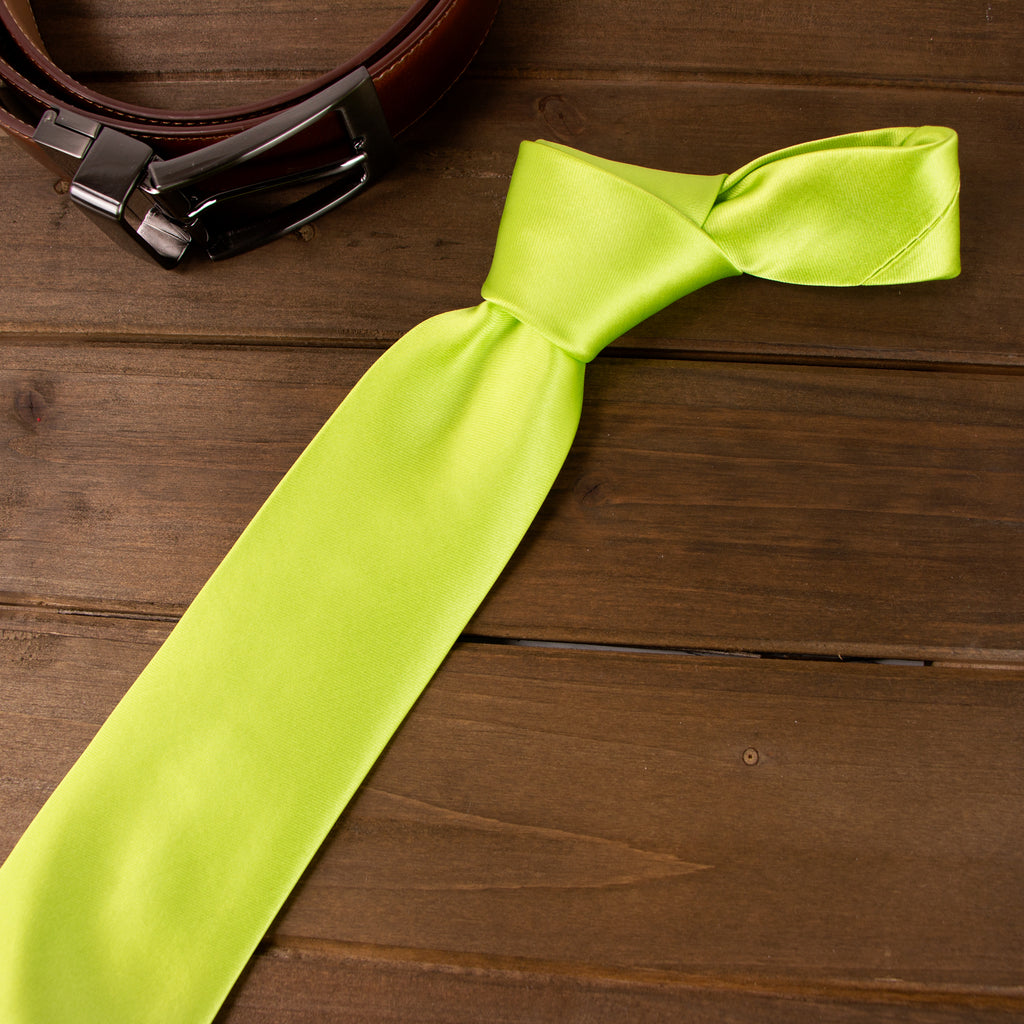 Men's Solid Color Satin Microfiber Tie