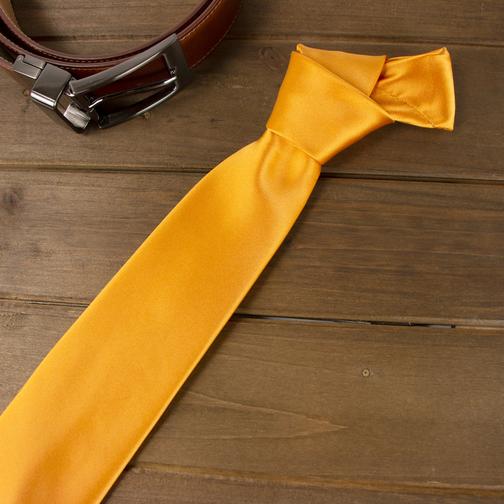 Men's Solid Color Satin Microfiber Tie