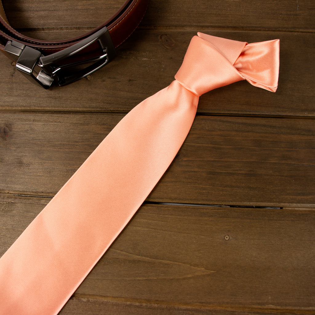 Men's Solid Color Satin Microfiber Tie