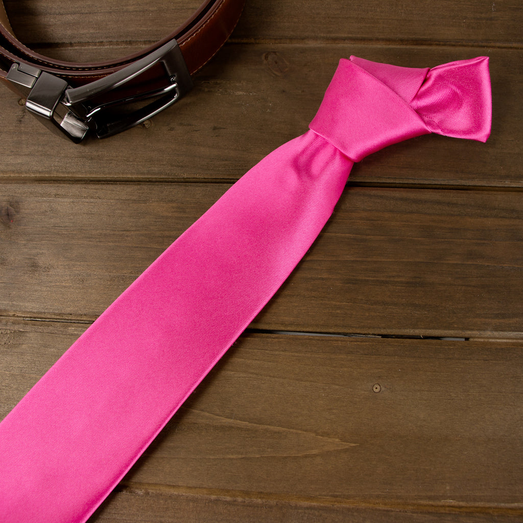 Men's Solid Color Satin Microfiber Tie