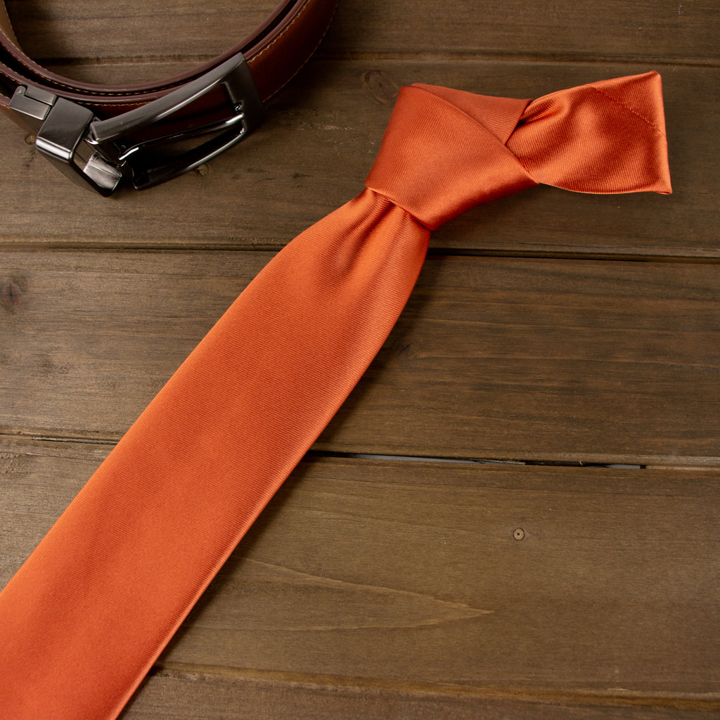 Men's Solid Color Satin Microfiber Tie