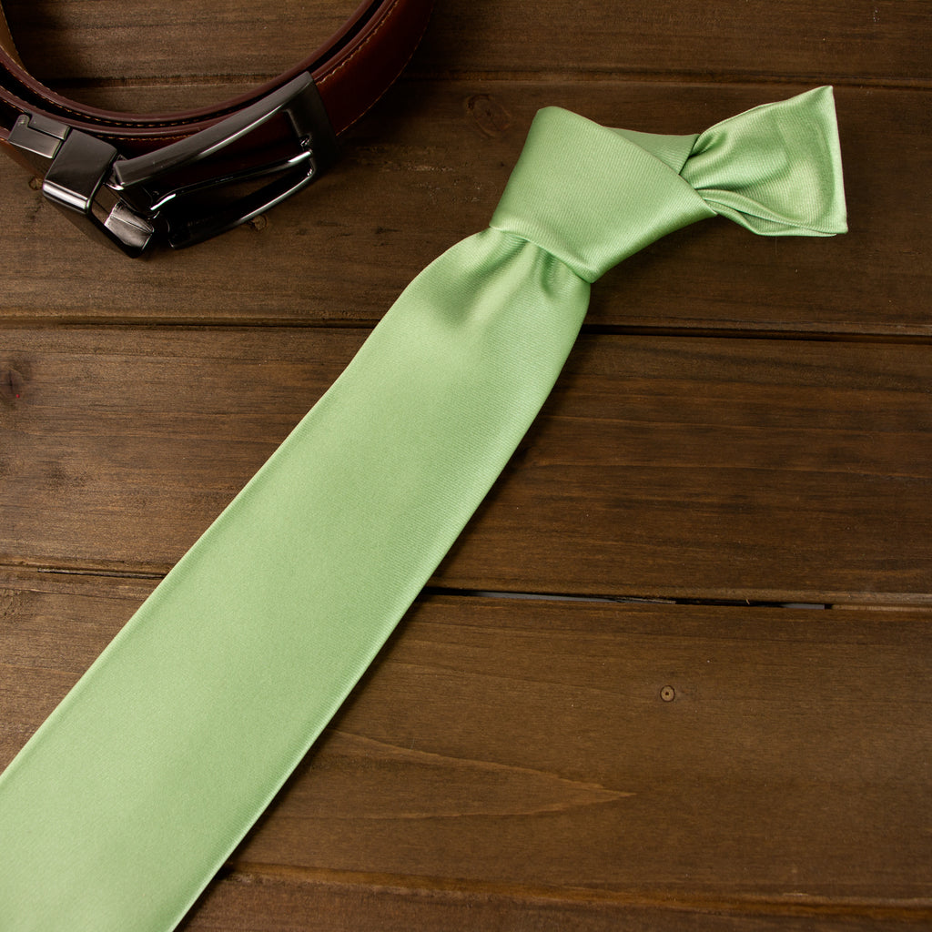 Men's Solid Color Satin Microfiber Tie