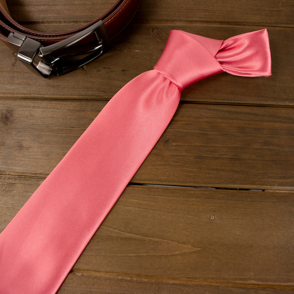 Men's Solid Color Satin Microfiber Tie