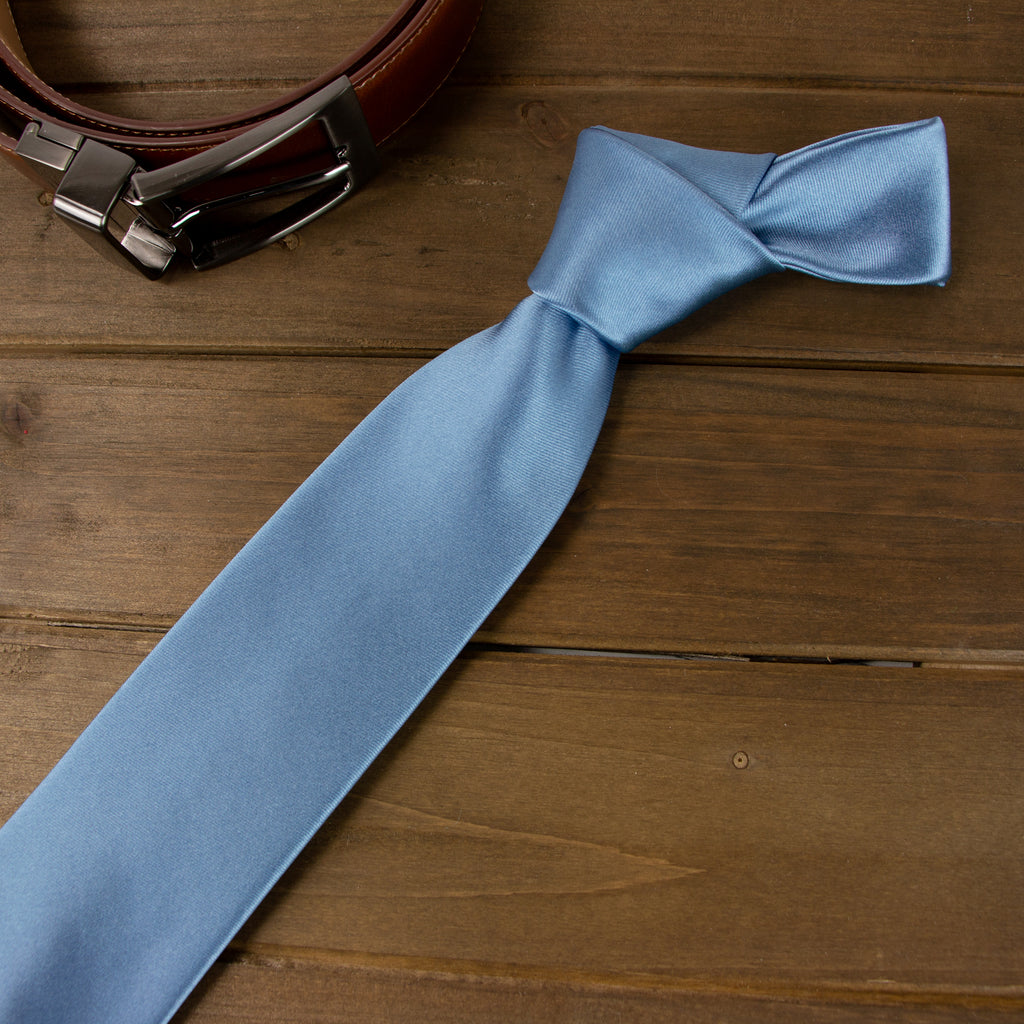 Men's Solid Color Satin Microfiber Tie