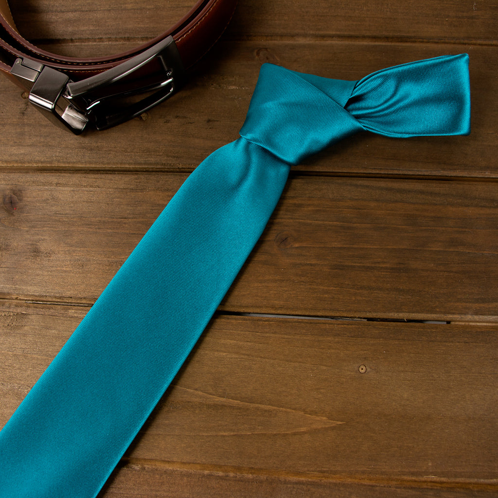 Men's Solid Color Satin Microfiber Tie