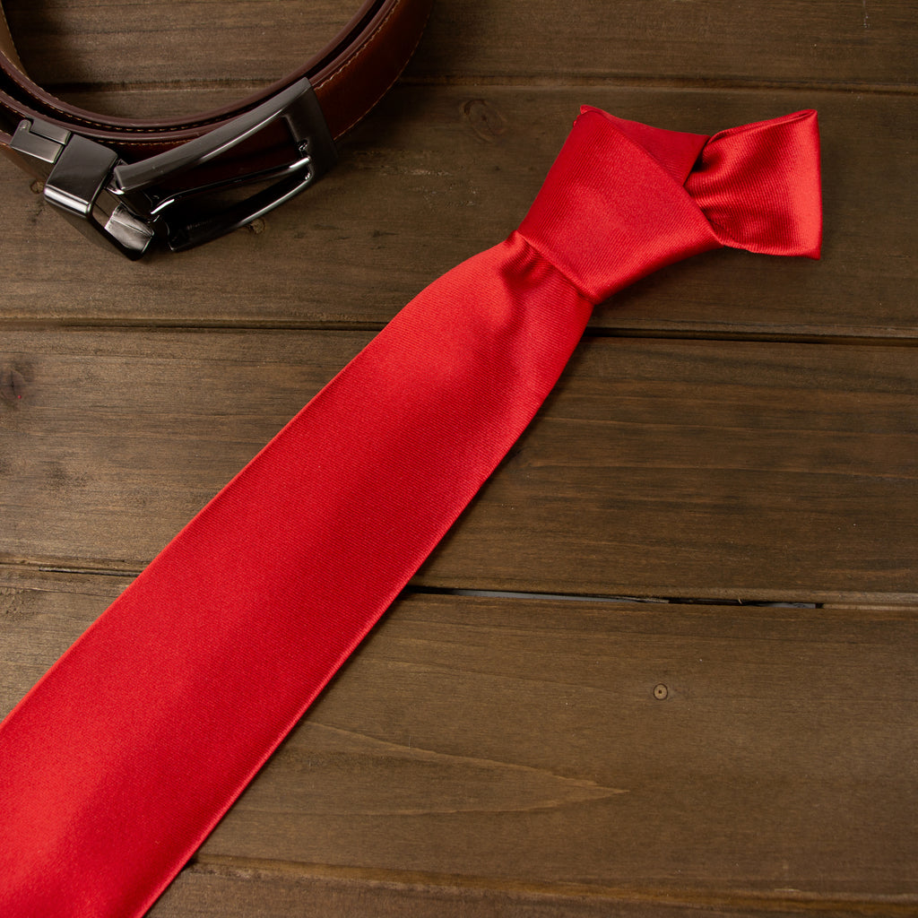 Men's Solid Color Satin Microfiber Tie