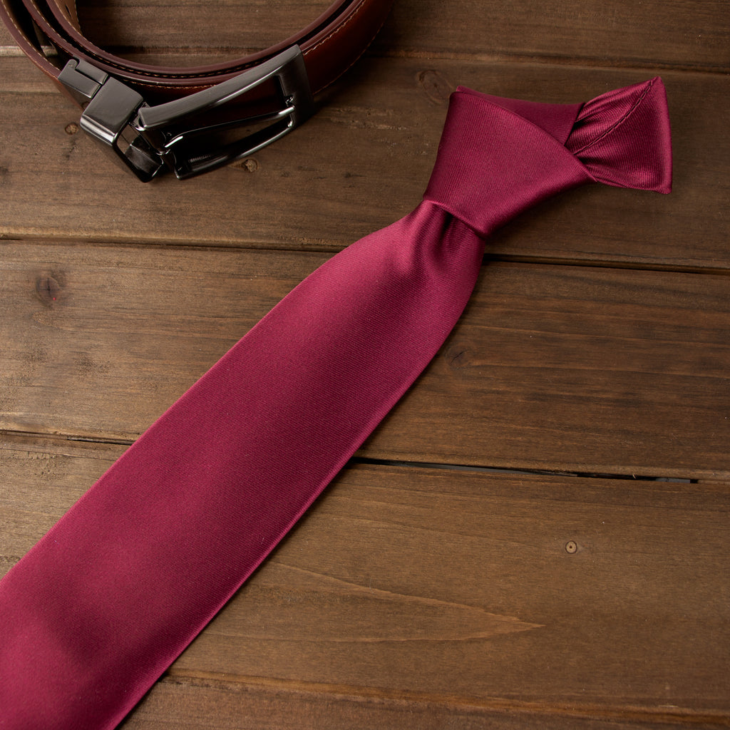 Men's Solid Color Satin Microfiber Tie