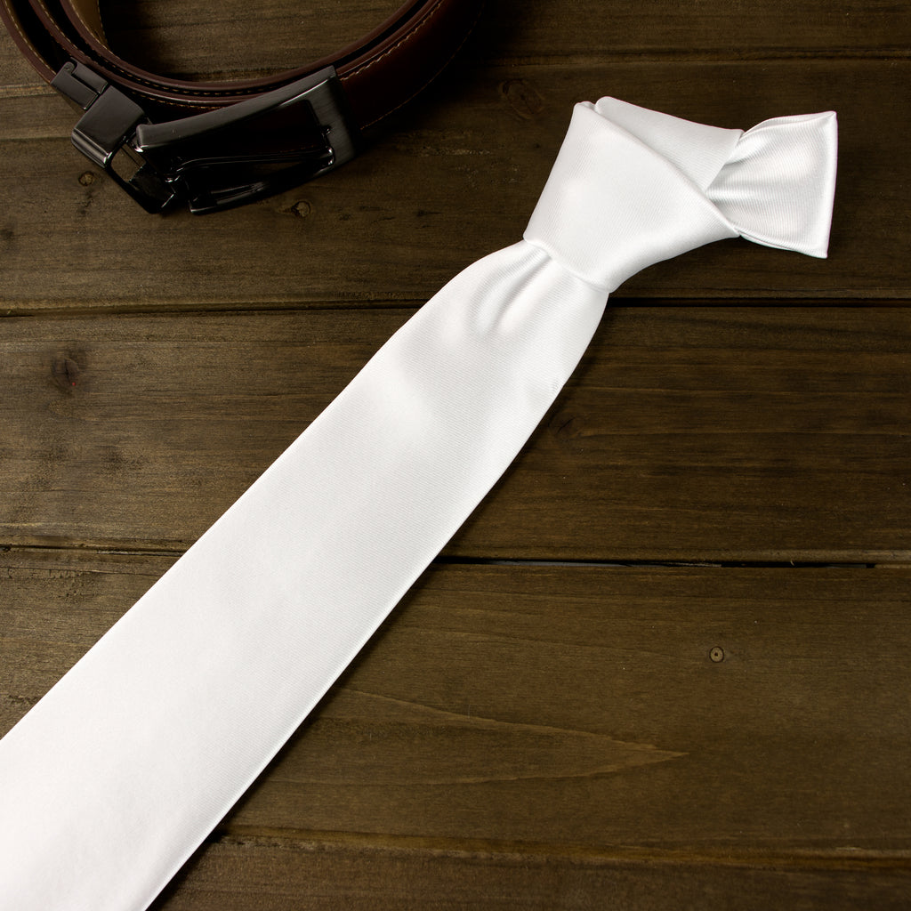 Men's Solid Color Satin Microfiber Tie