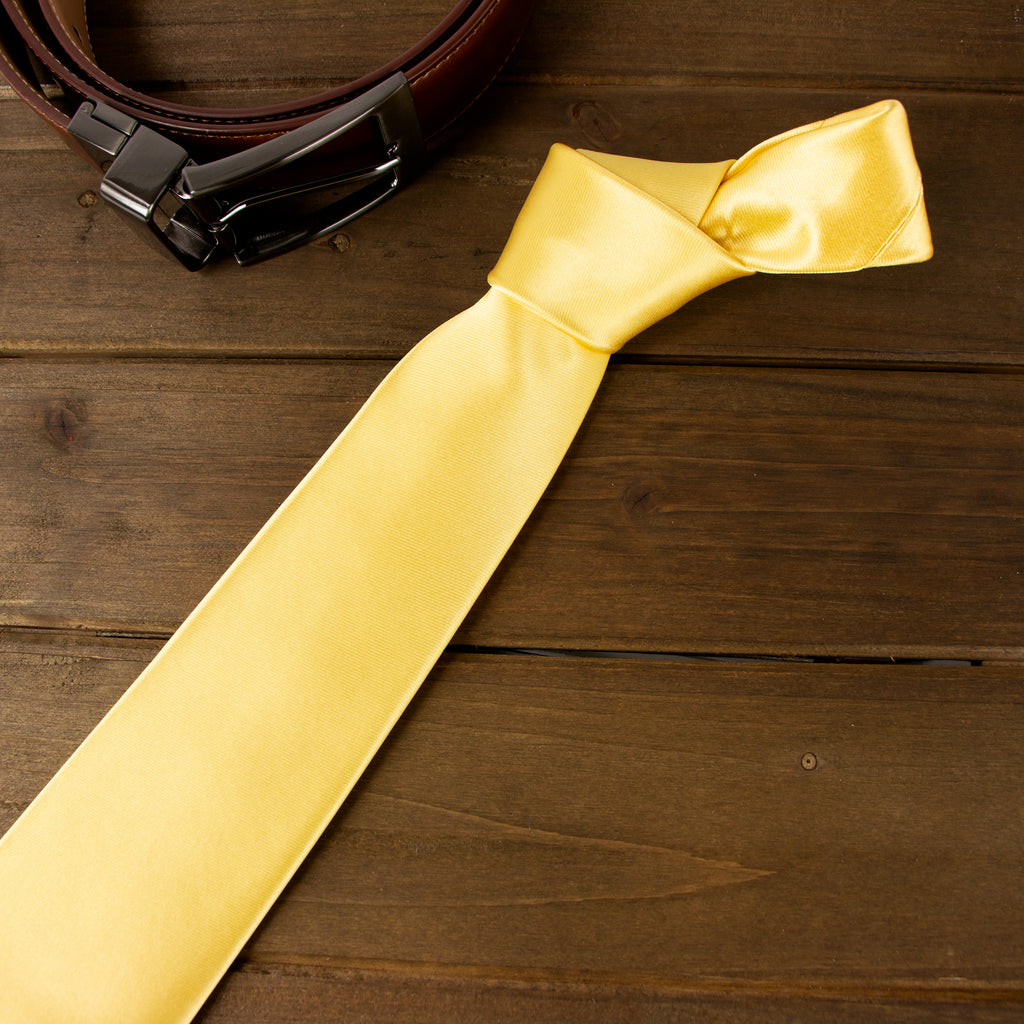Men's Solid Color Satin Microfiber Tie
