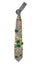 Men's Woven Microfiber Glen Plaid Floral with Faux Down Feather Fuzz Necktie