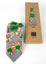 Men's Woven Microfiber Glen Plaid Floral with Faux Down Feather Fuzz Necktie