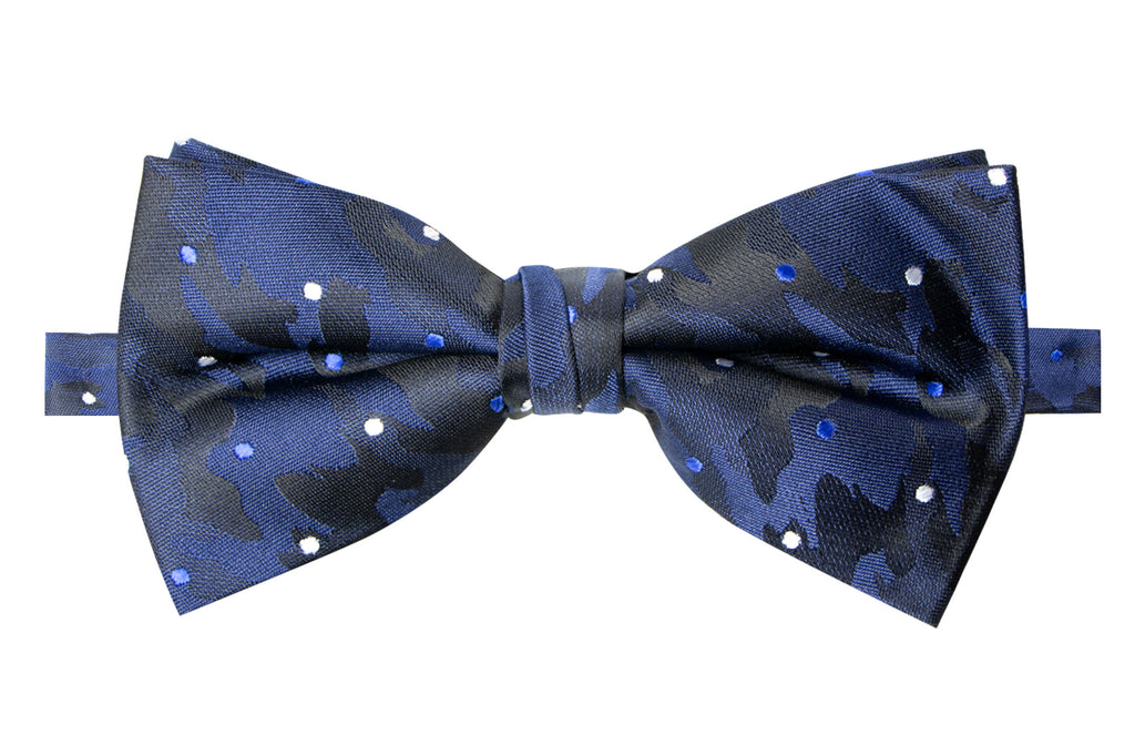 Men's Dotted Camoflauge Woven Pre-Tied Bow Tie