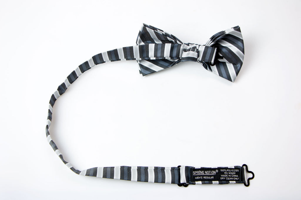 Men's Grey Patterned Bow Tie (Color 22)