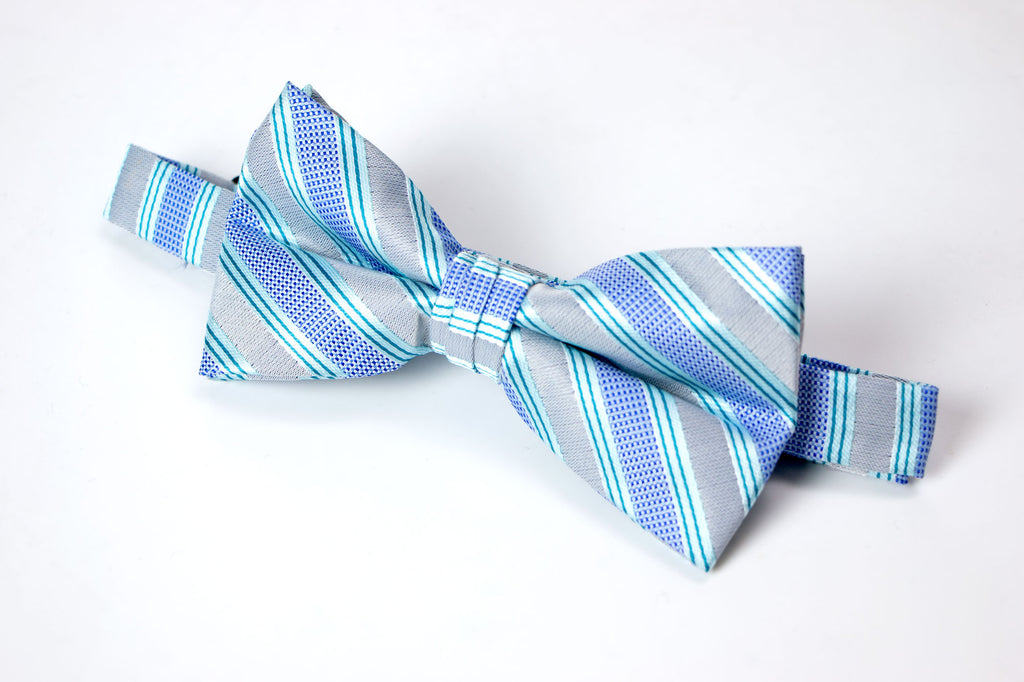 Men's Light Blue Patterned Bow Tie (Color 23)
