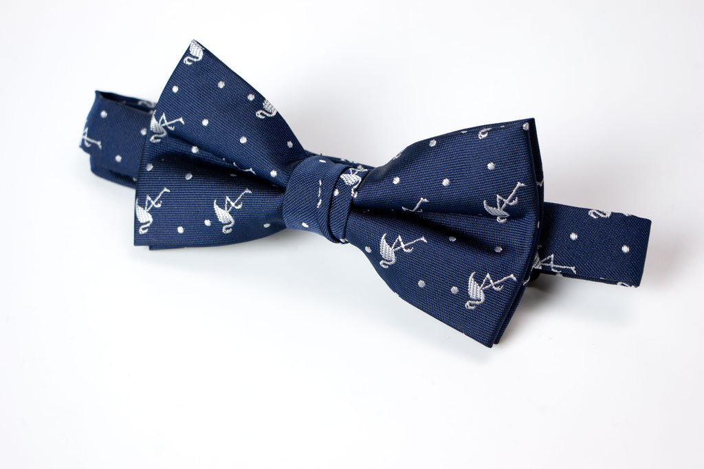 Men's Cranes Patterned Bow Tie (Color 32)