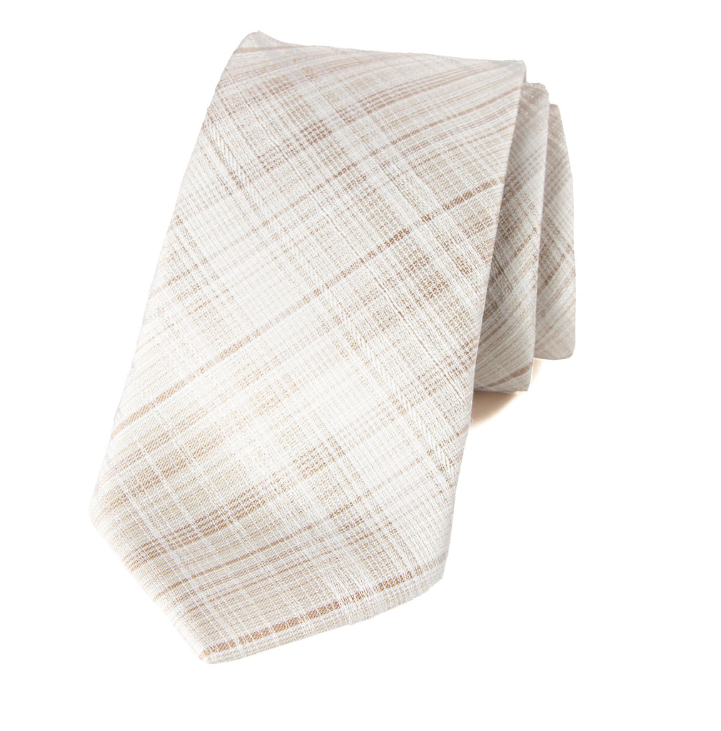 men's champagne beige dotted patterned necktie tie