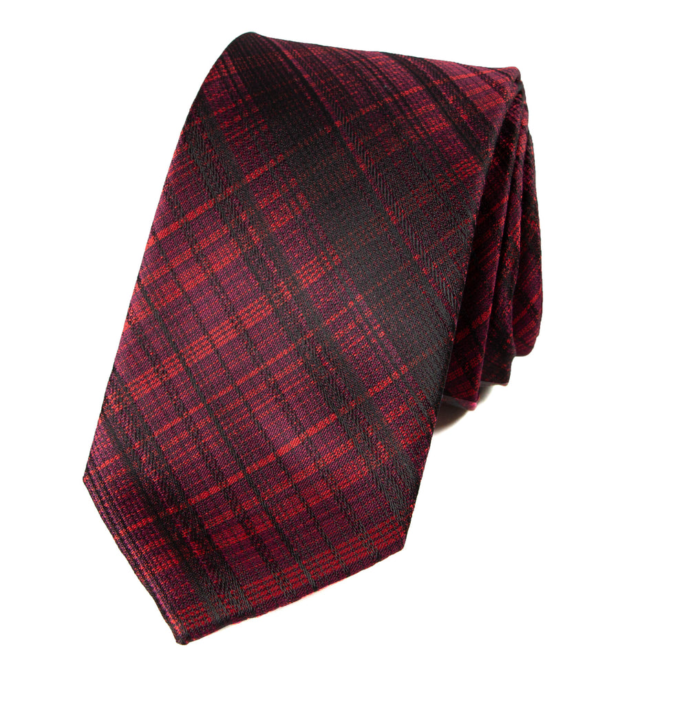 men's red dotted patterned necktie tie
