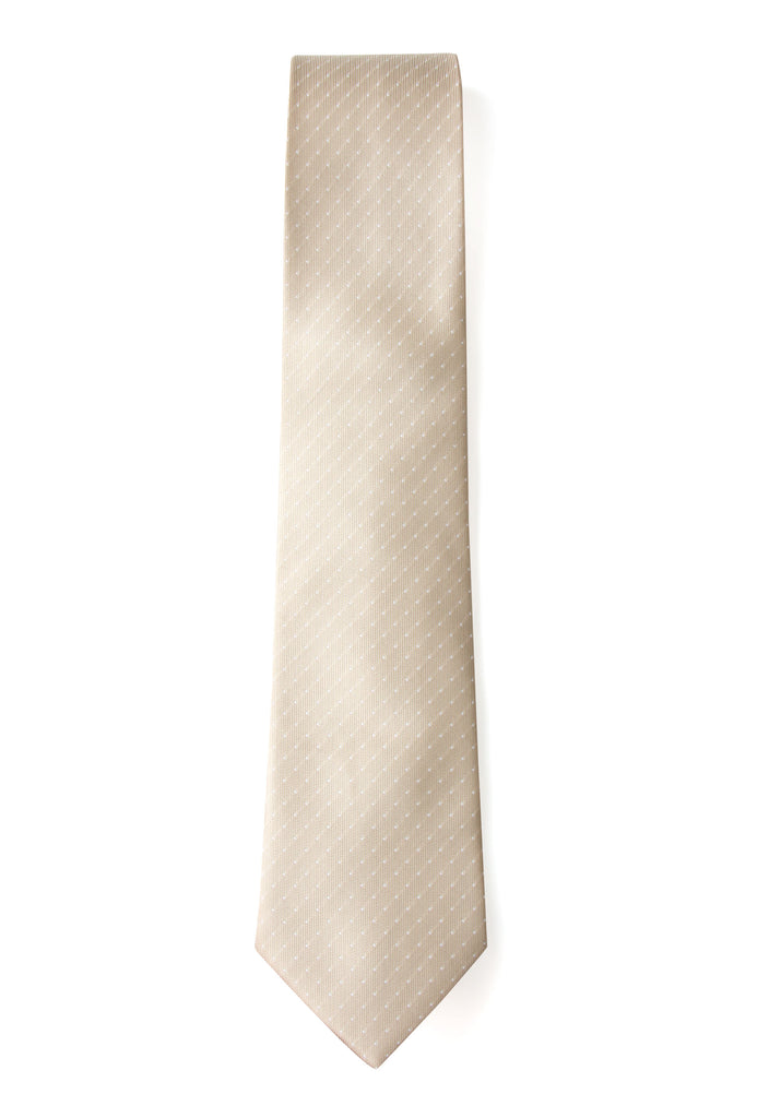 men's champagne beige dotted patterned necktie tie
