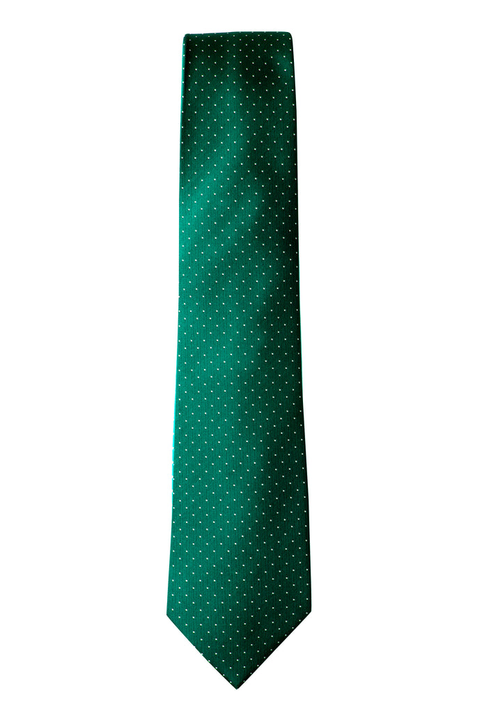men's emerald green dotted patterned necktie tie