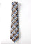 men's brown tartan plaid patterned necktie tie