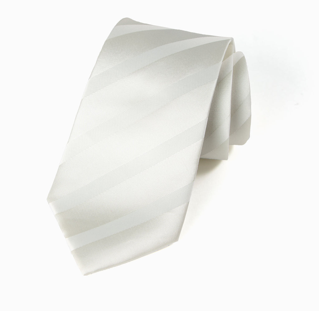 men's ivory elegant stripes patterned necktie tie