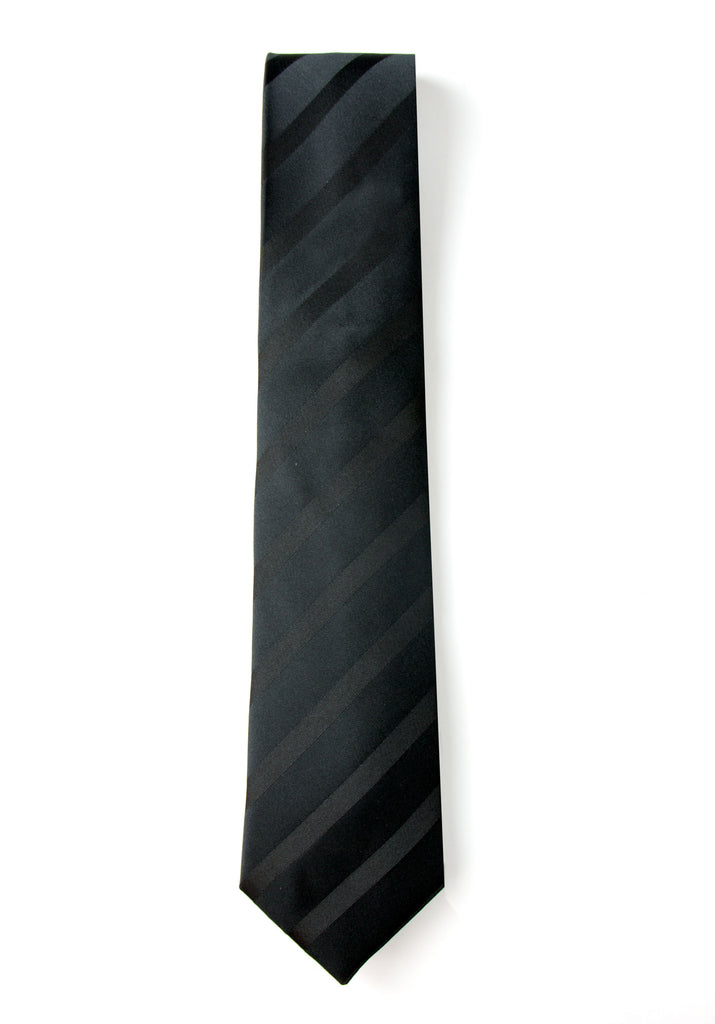 men's black elegant stripes patterned necktie tie