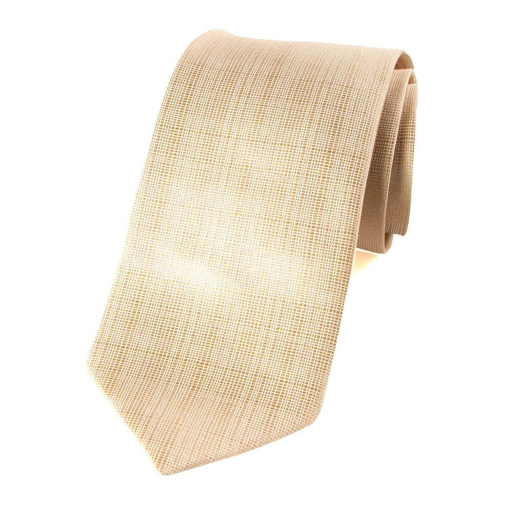 men's antique gold metallic leather texture patterned necktie tie
