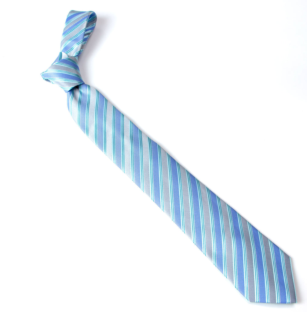 men's light blue baby blue patterned necktie tie