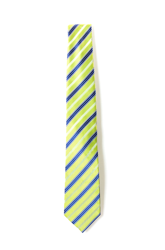 men's lime green blue patterned necktie tie