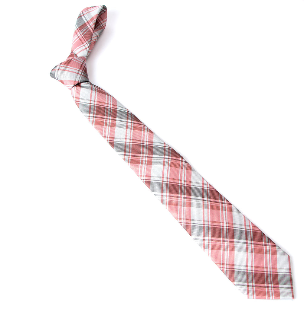 men's pink grey gray patterned necktie tie