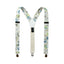 Men's Floral Cotton Suspenders, Sage Yellow (Color F24)