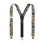 Men's Floral Cotton Suspenders, Black Mustard (Color F41)